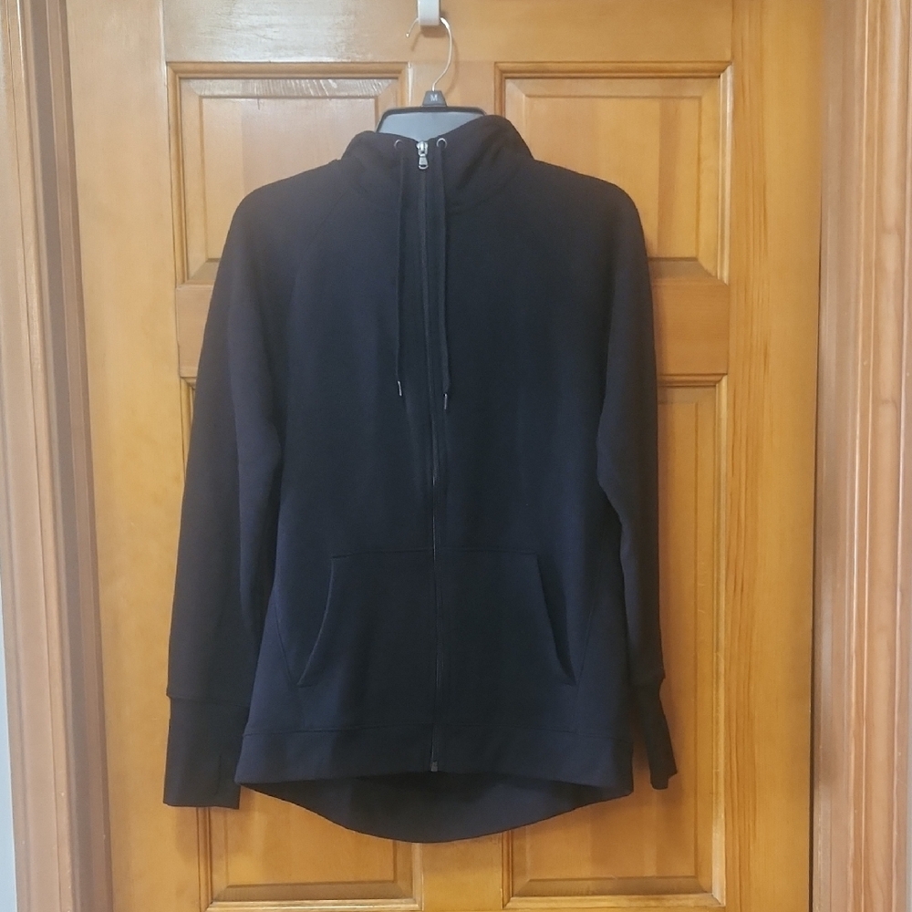 Tek Gear Black Zip Up Hooded Sweatshirt, Women's Size Medium, GUC